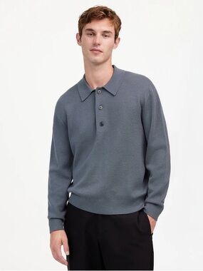 Madewell Milano-Knit Sweater Polo Shirt in Merino Wool